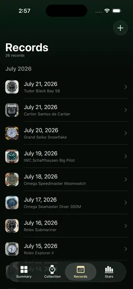 Track your usage history, day after day