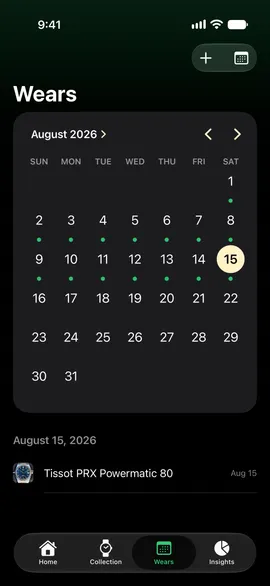 Track your usage history, day after day